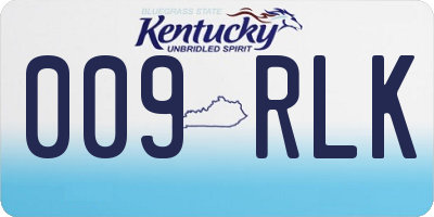 KY license plate 009RLK