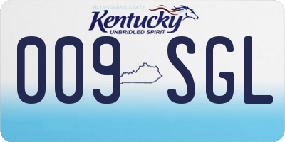 KY license plate 009SGL