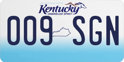 KY license plate 009SGN