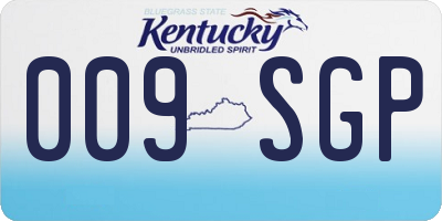 KY license plate 009SGP