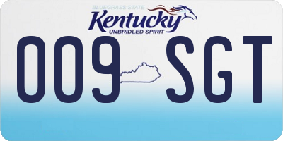 KY license plate 009SGT