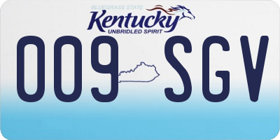 KY license plate 009SGV