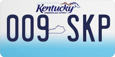 KY license plate 009SKP