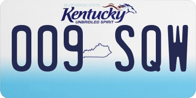 KY license plate 009SQW
