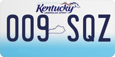 KY license plate 009SQZ