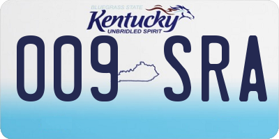 KY license plate 009SRA