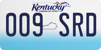KY license plate 009SRD