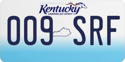 KY license plate 009SRF