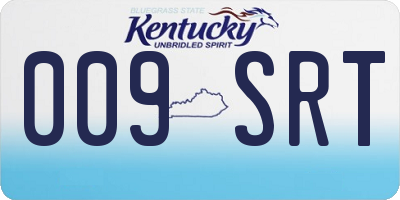KY license plate 009SRT