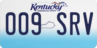 KY license plate 009SRV