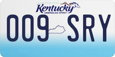 KY license plate 009SRY