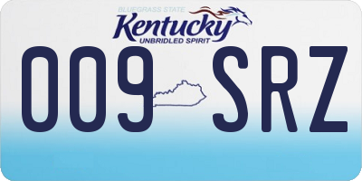 KY license plate 009SRZ