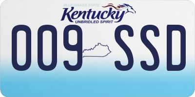 KY license plate 009SSD