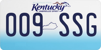 KY license plate 009SSG