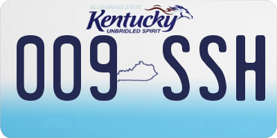 KY license plate 009SSH