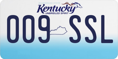 KY license plate 009SSL