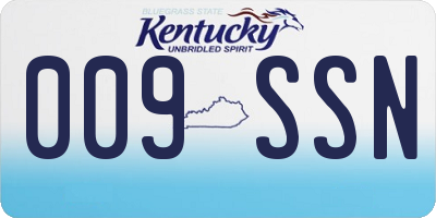 KY license plate 009SSN