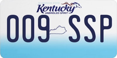 KY license plate 009SSP