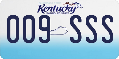 KY license plate 009SSS