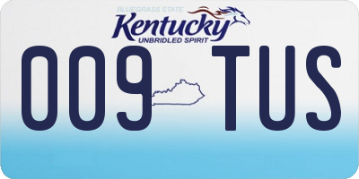 KY license plate 009TUS