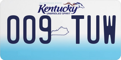 KY license plate 009TUW