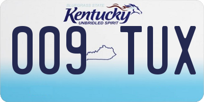 KY license plate 009TUX