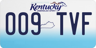 KY license plate 009TVF