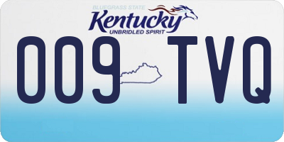 KY license plate 009TVQ