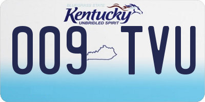 KY license plate 009TVU