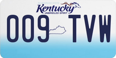 KY license plate 009TVW