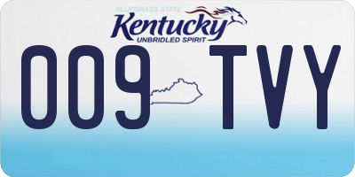 KY license plate 009TVY