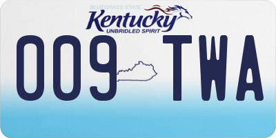 KY license plate 009TWA