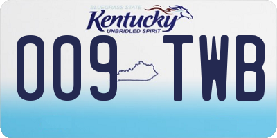 KY license plate 009TWB