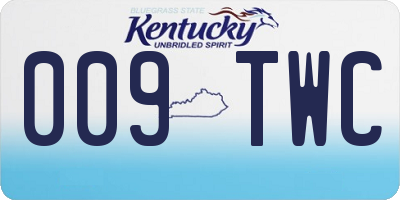 KY license plate 009TWC