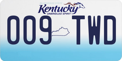 KY license plate 009TWD