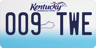 KY license plate 009TWE