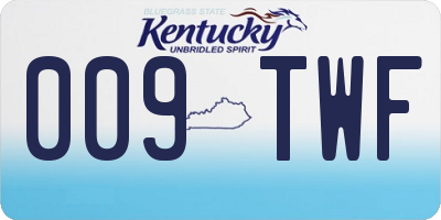 KY license plate 009TWF