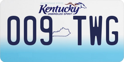 KY license plate 009TWG