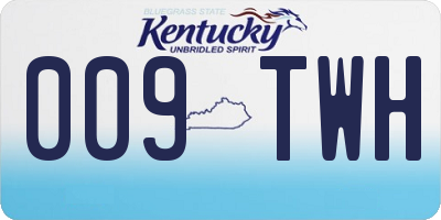 KY license plate 009TWH