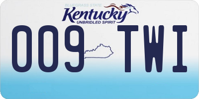 KY license plate 009TWI