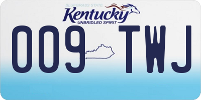KY license plate 009TWJ