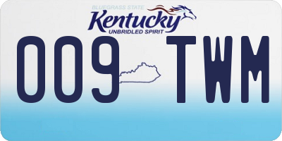KY license plate 009TWM
