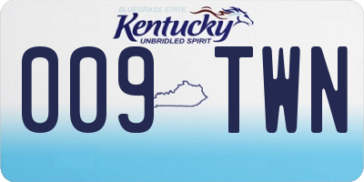 KY license plate 009TWN