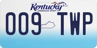 KY license plate 009TWP