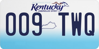 KY license plate 009TWQ