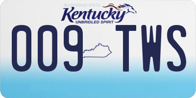 KY license plate 009TWS