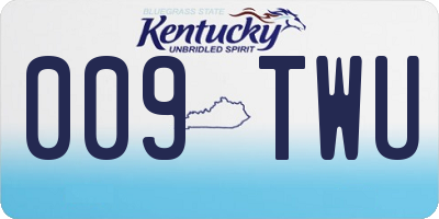 KY license plate 009TWU