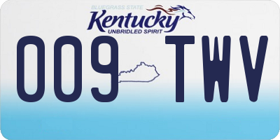 KY license plate 009TWV