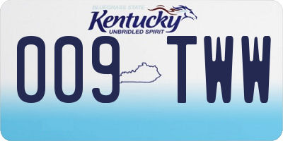 KY license plate 009TWW