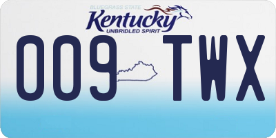 KY license plate 009TWX
